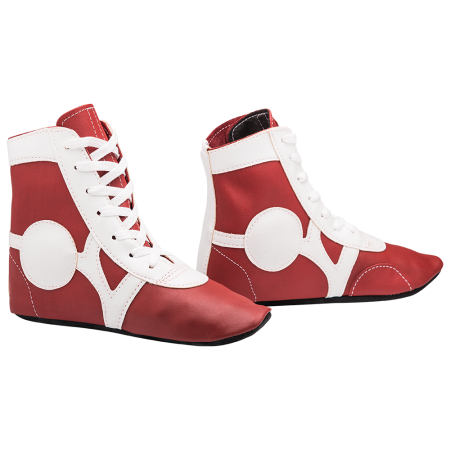 Купить Обувь для самбо SM-0102, кожа, красный Rusco в Белаяхолунице 