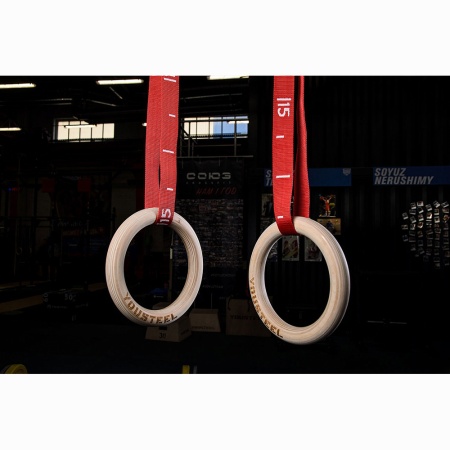Купить Кольца гимнастические 32 мм красные стропы в Белаяхолунице 