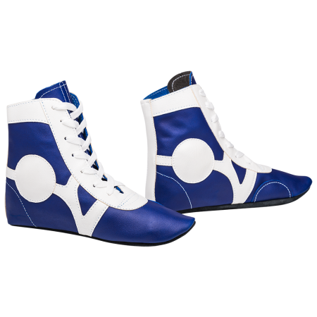 Купить Обувь для самбо SM-0102, кожа, синий Rusco в Белаяхолунице 